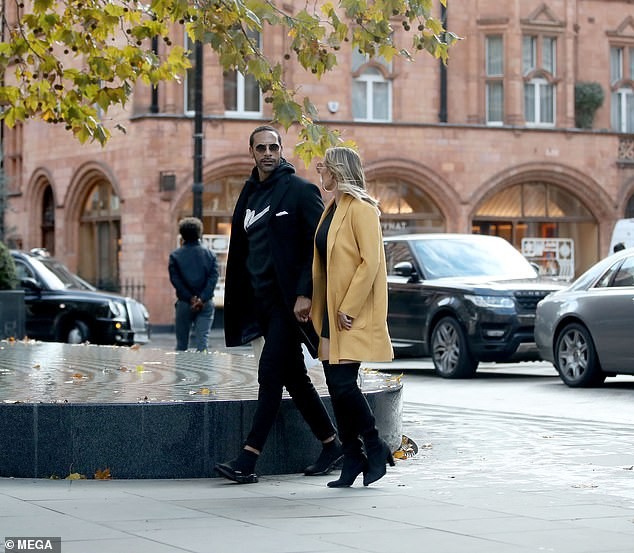 Newly engaged couple Rio Ferdinand and Kate Wright are seen for the first time in London after Abu Dhabi proposal (Photos)