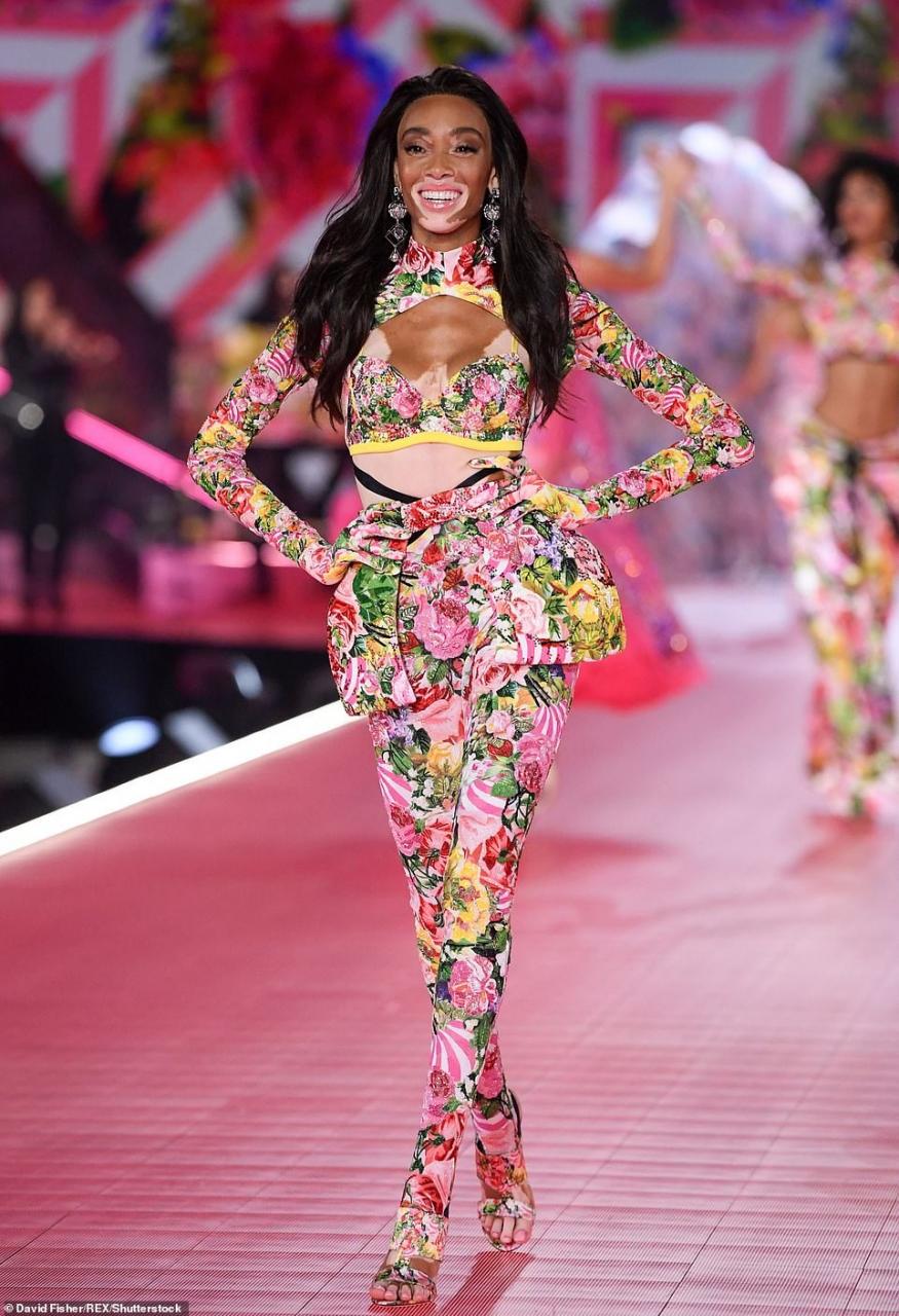 Winnie Harlow makes history as first model with vitiligo to walk the runway at Victoria