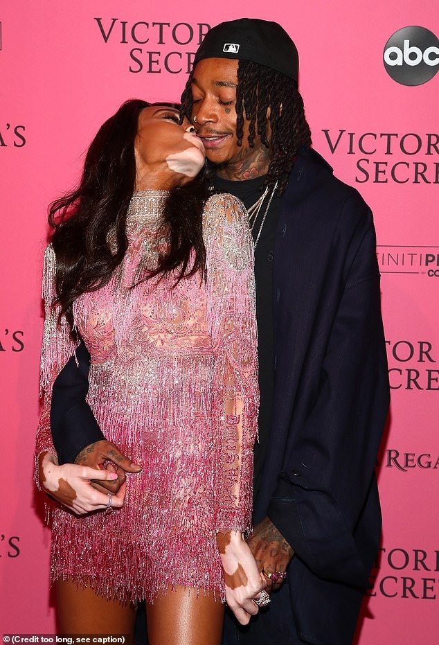 Winnie Harlow packs on PDA with beau Wiz Khalifa at Victoria