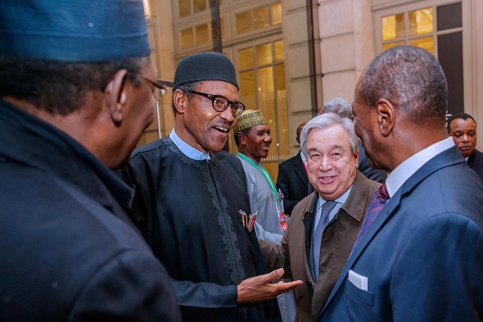 Photos: President Buhari joins world leaders at a dinner hosted by organizers of Paris Peace Forum