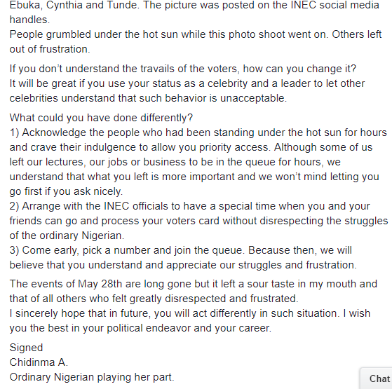 Banky W replies business consultant after she called him out for his actions during voters card collection 