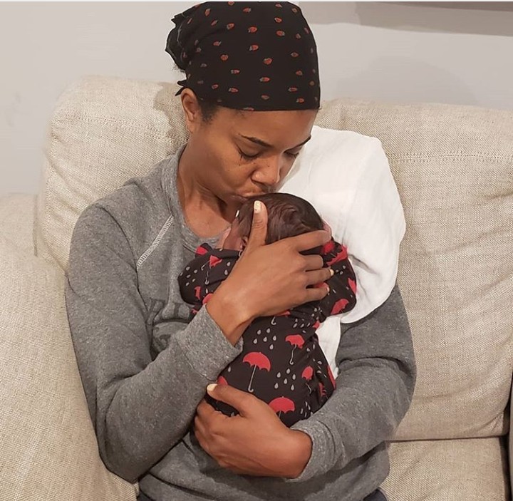 Gabrielle Union cuddles her baby and talks about her "smell"