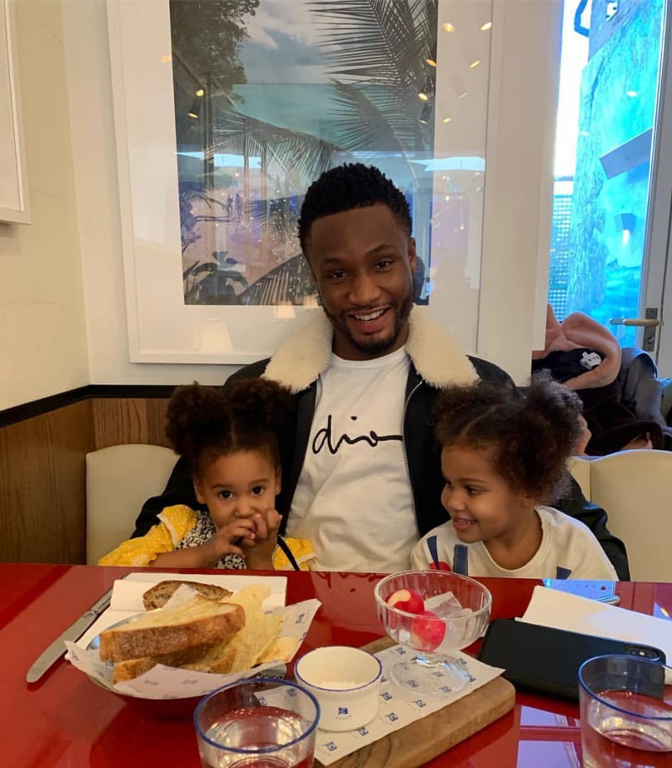 Adorable photos of Mikel Obi and his twin daughters