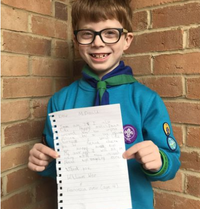 Boy, 7, writes a letter asking kids to boycott McDonald