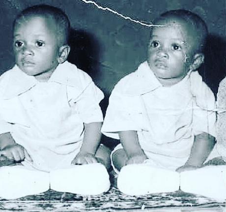 Peter and Paul Okoye react as their older brother, Jude, wishes them a happy birthday