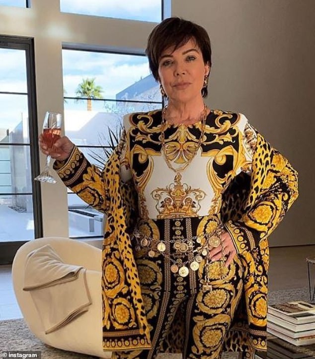Kris Jenner rocks K Versace ensemble for Thanksgiving dinner in Palm Springs (Photos)