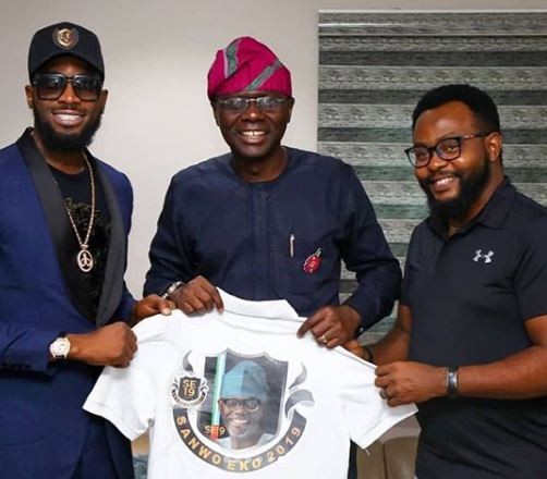 Photos:??Dbanj and US R&B star, Ari Lennox visit Babjide Sanwo-Olu