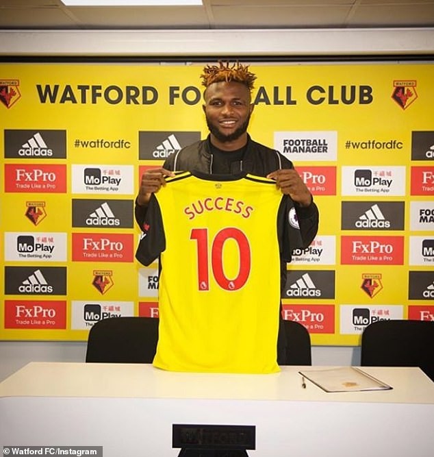 Super Eagles striker Isaac Success signs new long-term contract with Watford until 2023