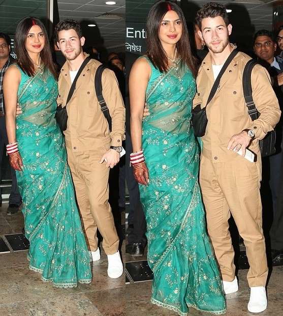 Newlyweds Priyanka Chopra and Nick arrive in style to celebrate another wedding reception in Delhi (Photos)