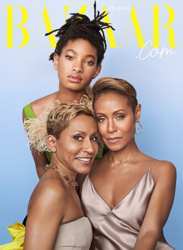 Three generations of beauty! Jada Pinkett Smith, her mom and daughter go topless as they Cover Harper?s Bazaar (Photos)