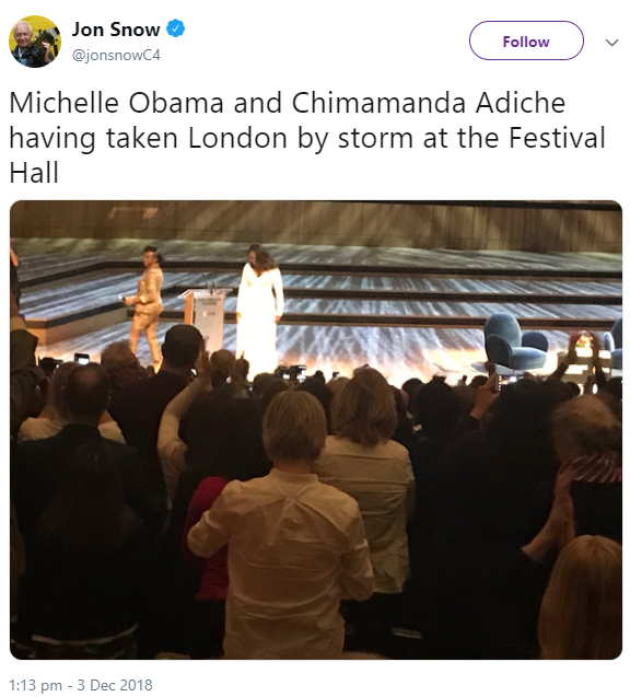 Michelle Obama and Chimamanda Adichie discuss the former US  first lady