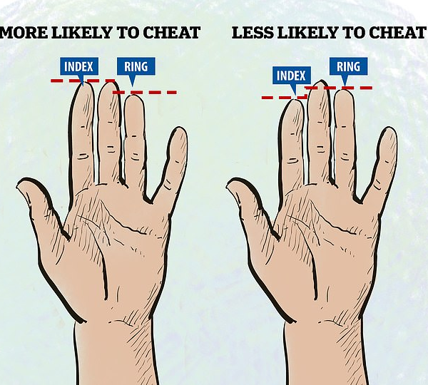 Scientists reveal how you can tell if your girlfriend is a cheat simply by checking her fingers