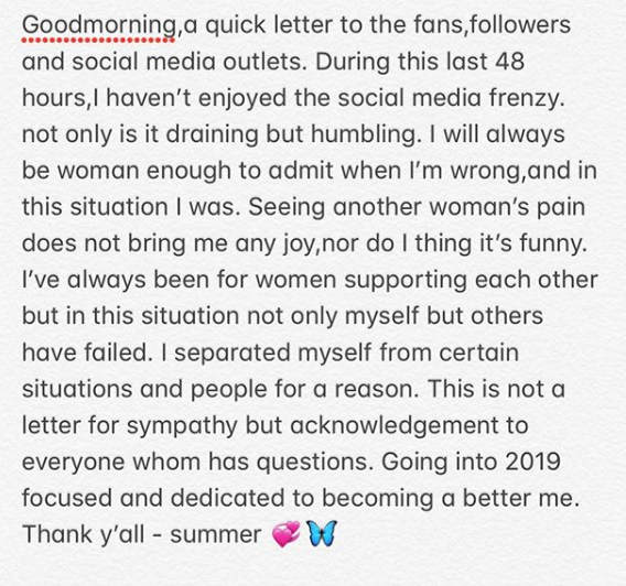 "Pray for me" Summer Bunni posts apology to Cardi B and her fans for having a threesome with Offset and breaking a marriage