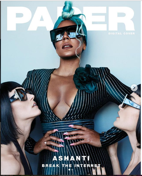 Singer Ashanti flaunts her cleavage and curvy backside for Paper Magazine ( Photos)