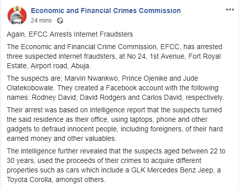 Photos: Yahoo Yahoo boys arrested in Abuja
