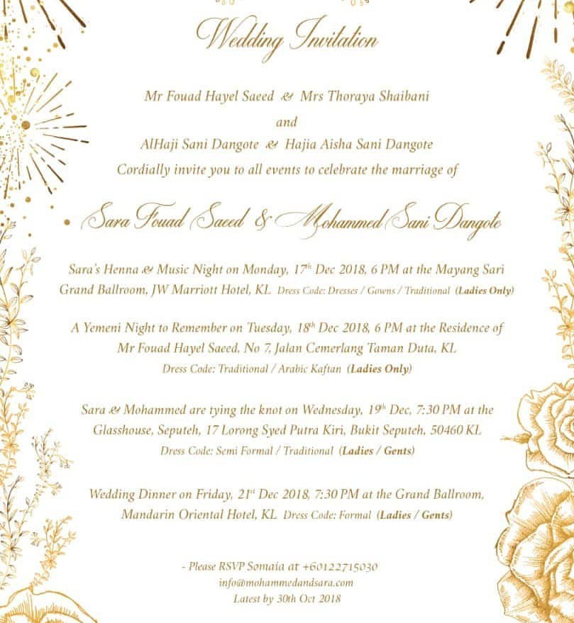 Photos from the wedding of Dangote