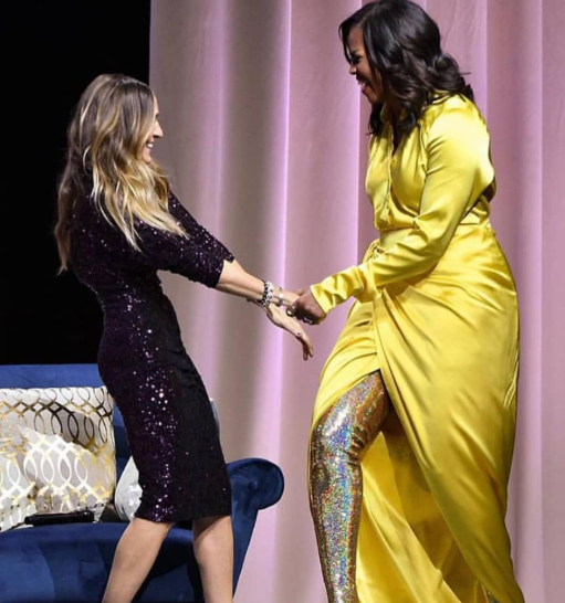 Michelle Obama makes lasting fashion statement as she steps out in a $4,000 glittery thigh-high Balenciaga boots and yellow gown (photos)