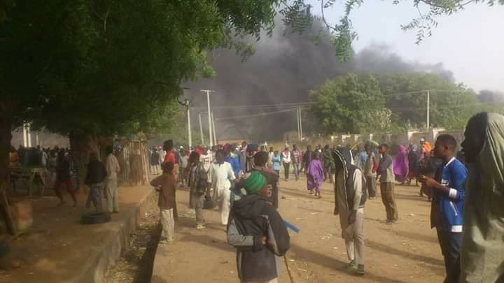 Pandemonium in Zamfara state as people protest repeated killings of residents by bandits (photos)