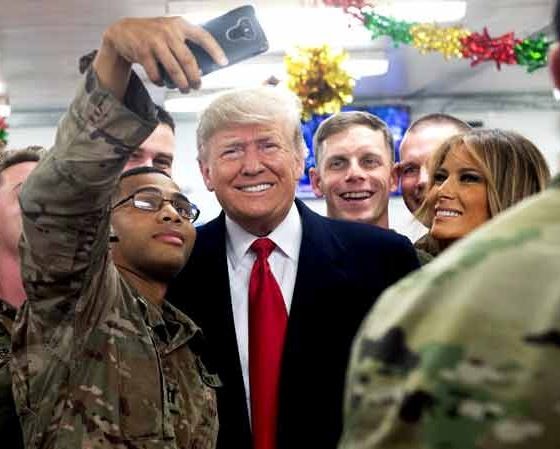 Photos: President?Trump and?Melania pay an unannounced visit to US troops in Iraq
