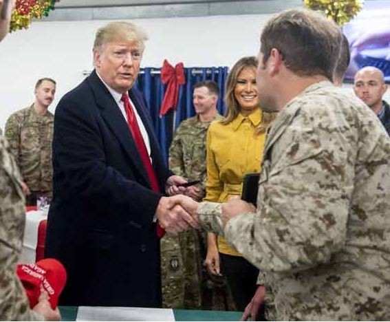 Photos: President?Trump and?Melania pay an unannounced visit to US troops in Iraq
