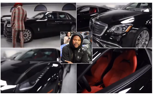 Floyd Mayweather shows off his expensive garage with luxury cars worth more than ?1.5MILLION (Photos/Video)