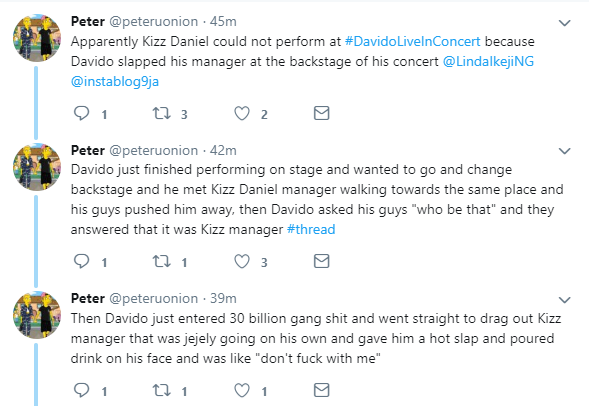 Davido allegedly slapped Kizz Daniel