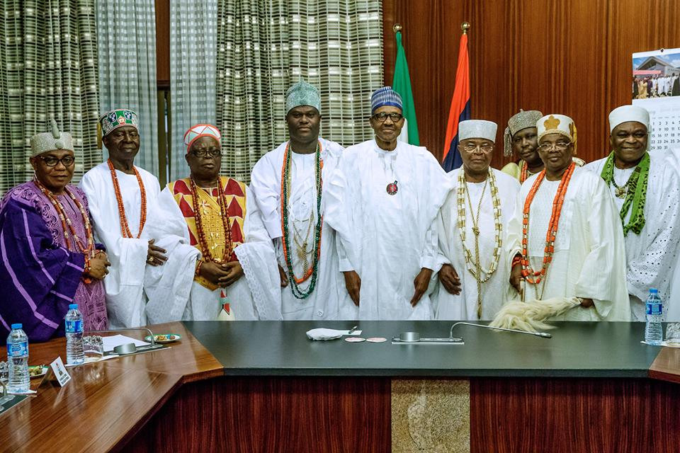 2019: President Buhari receives courtesy visit from Ooni of Ife and other monarchs (photos)