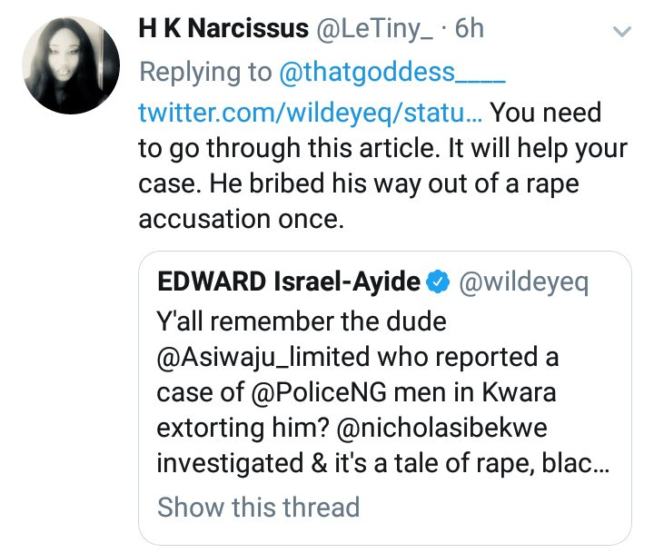 Alleged serial rapist, Asiwaju, has been arrested before for blackmail and rape and his mother has allegedly been dead a long time ago