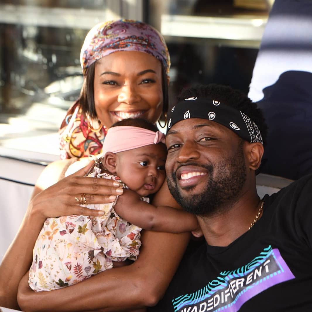 Cute photo of Gabrielle Union, her hubby Dwyane Wade and their daughter Kaavia