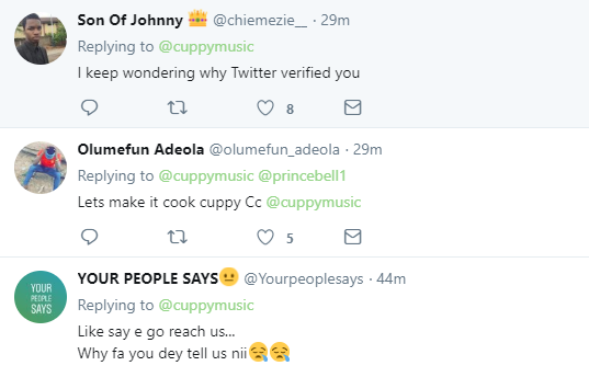 DJ Cuppy tweets 