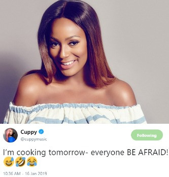 DJ Cuppy tweets