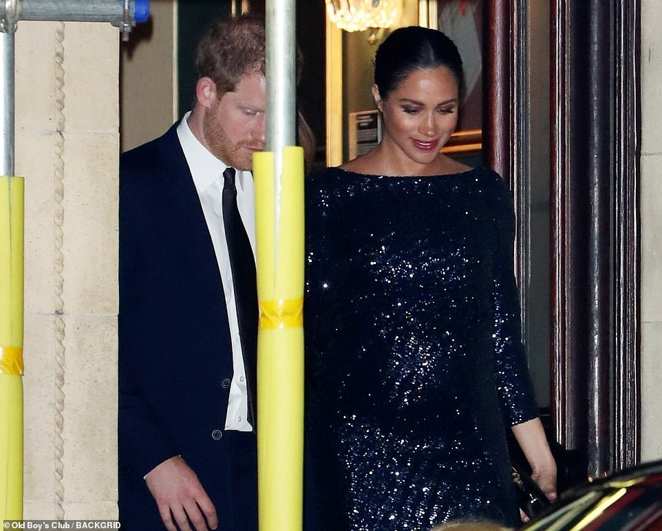 Meghan Markle sparkles in black sequins as she joins Harry for a charity performance by Cirque de Soleil at the Royal Albert Hall
