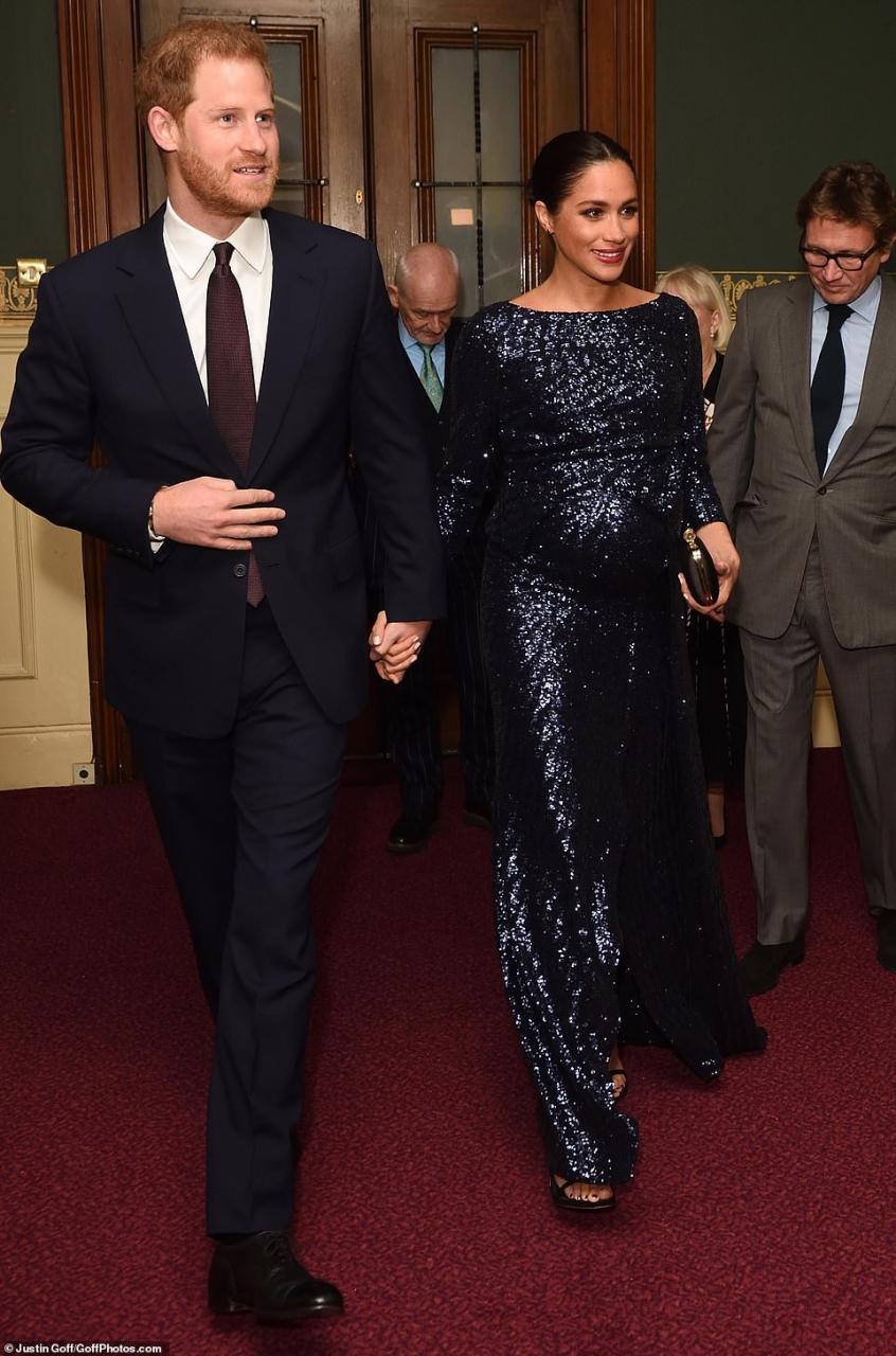 Meghan Markle sparkles in black sequins as she joins Harry for a charity performance by Cirque de Soleil at the Royal Albert Hall