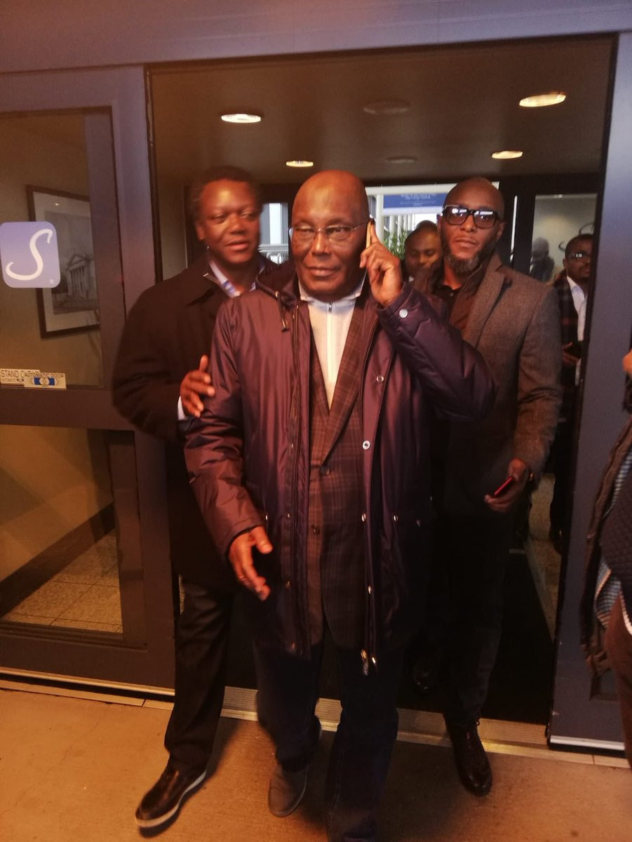Photos: Atiku Abubakar arrives Washington DC for a meeting with US government officials