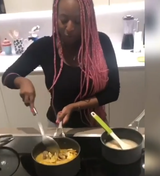 Video: Watch billionaire daughter DJ Cuppy cook correct seafood soup and Eba