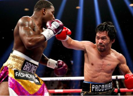 Manny Pacquiao tells?Floyd Mayweather to come out retirement for a rematch after beating Adrien Broner