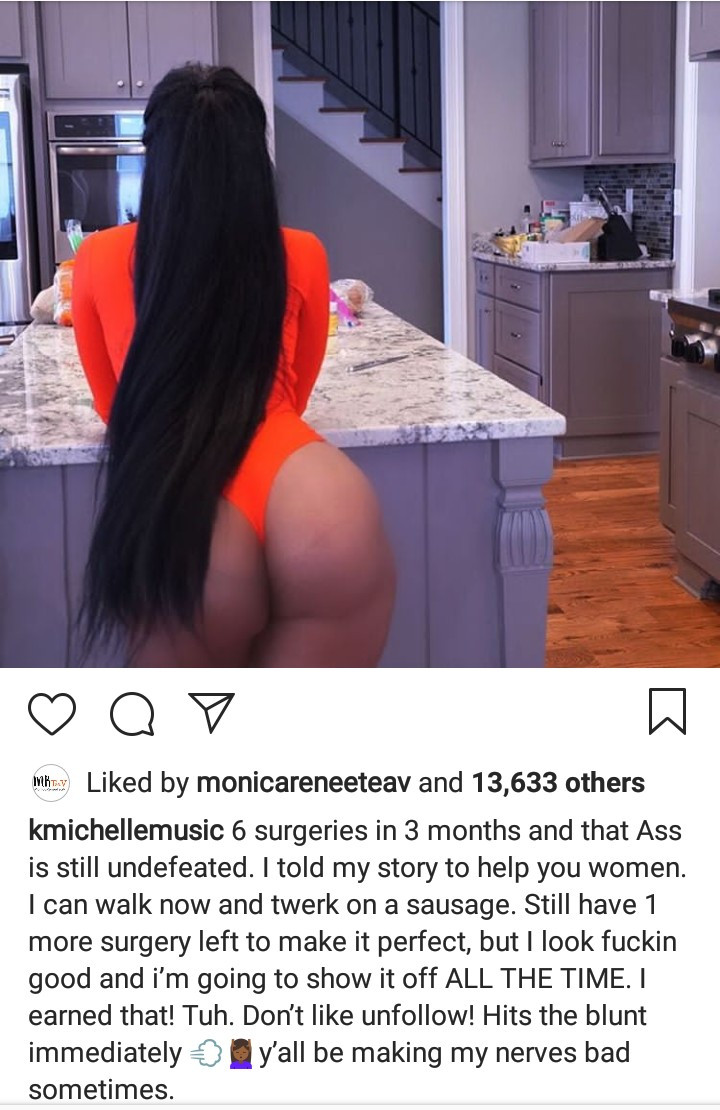 K Michelle flaunts her impressive backside as she boasts of how incredible it still looks in spite of all it