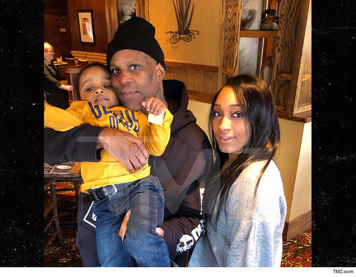Rapper DMX is pictured with his family after his release from Prison?