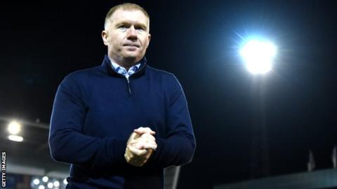 Oldham Athletic manager Paul Scholes