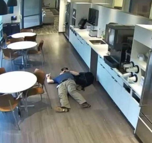 Man caught on camera throwing ice on floor and pretending to slip and fall so as to claim insurance money