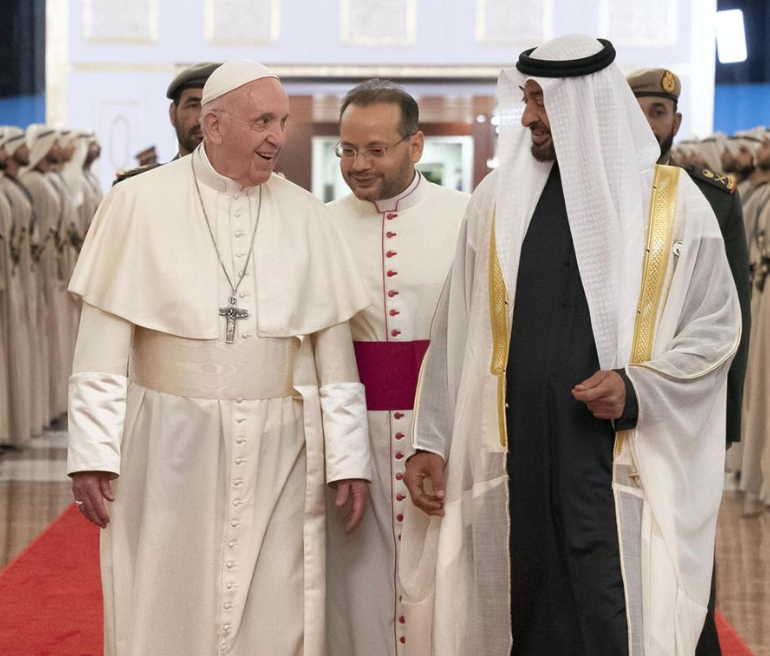 Pope Francis in Abu Dhabi for the first ever Papal visit to the Arab Peninsula (video)