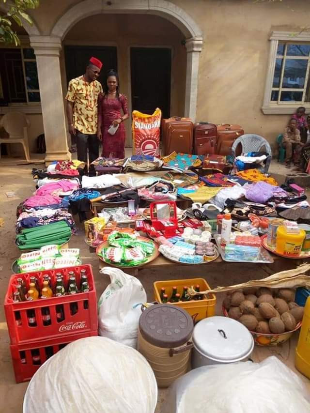 Photos: See the large number of items a Nigerian man was made to bring as bride price