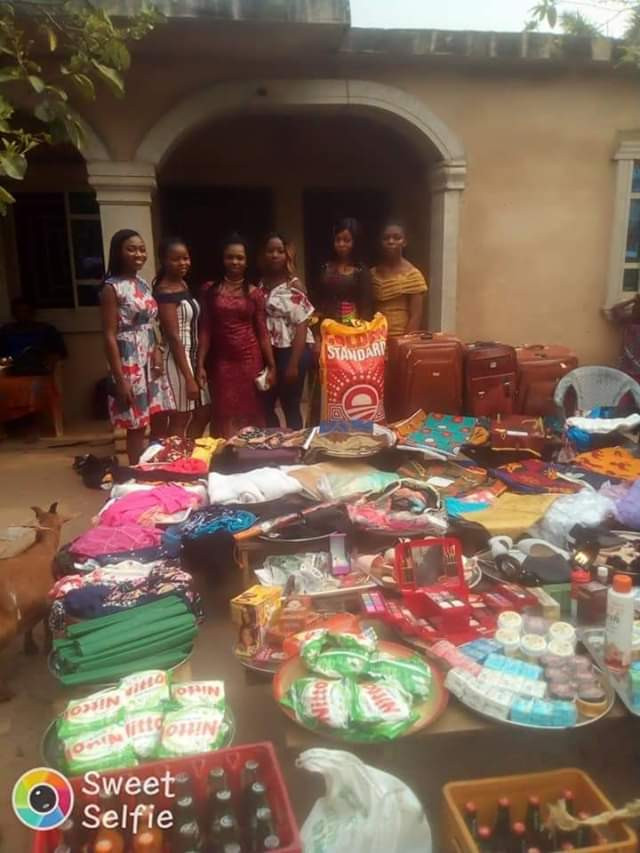 Photos: See the large number of items a Nigerian man was made to bring as bride price