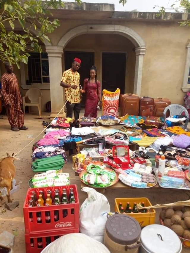 Photos: See the large number of items a Nigerian man was made to bring as bride price