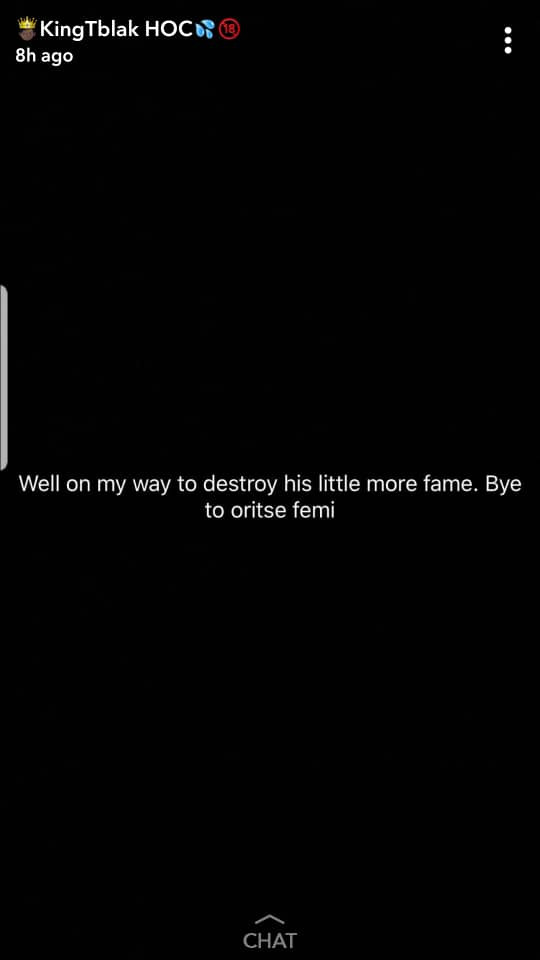 Nigerian porn star, KingTblack calls out Oritsefemi?for allegedly attempting to snatch his boo