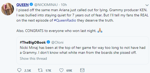 Nicki Minaj insinuates she doesn