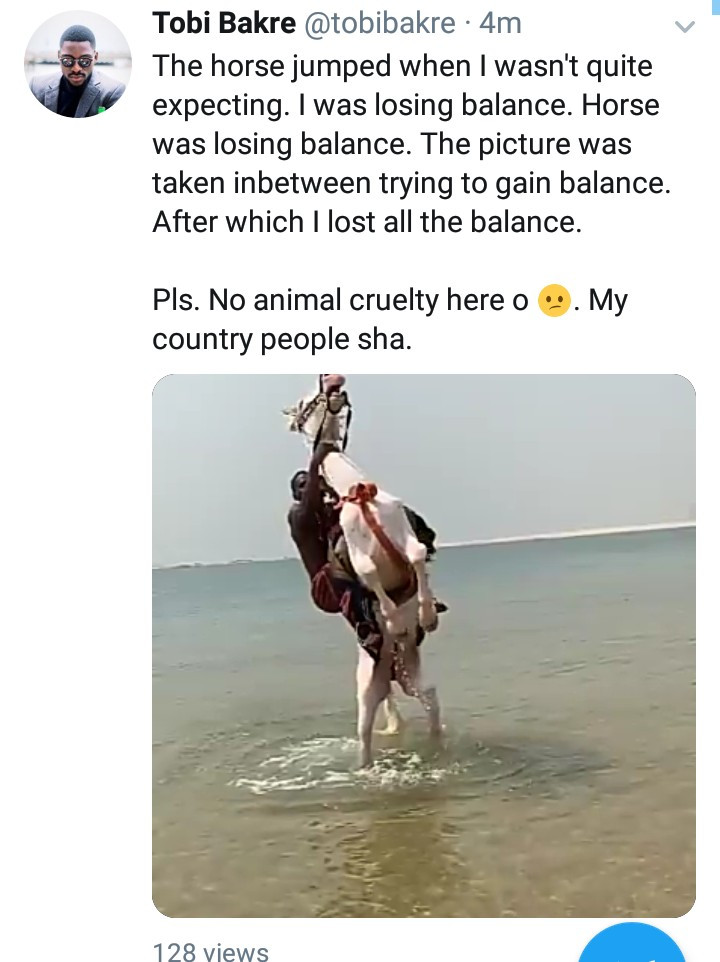 Tobi Bakre reacts to animal cruelty accusations