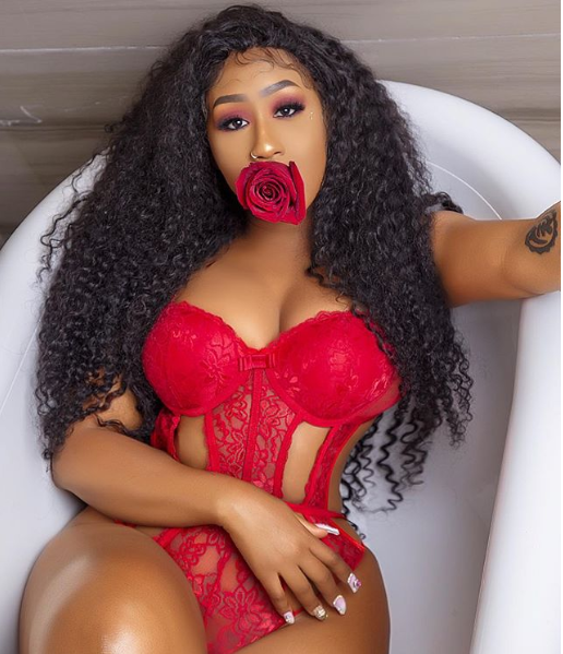 Victoria Kimani flaunts her curves in red hot lingerie to celebrate Valentine