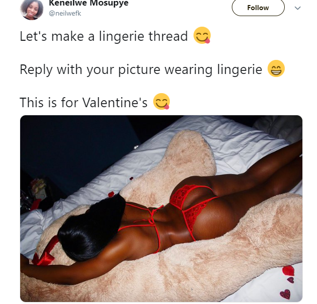 Pretty ladies bombard Twitter with photos of themselves in sexy lingerie to celebrate Valentine
