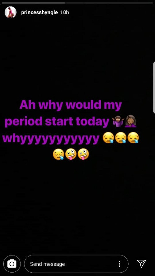 Actress Princess Shyngle is heartbroken as her period starts on Valentine